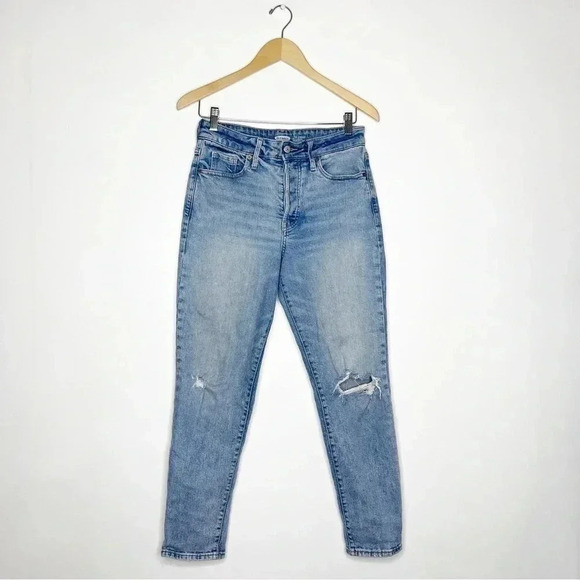 Old Navy OG Straight Leg High Rise Jeans Size 2 Denim Distress - Picture 1 of 8